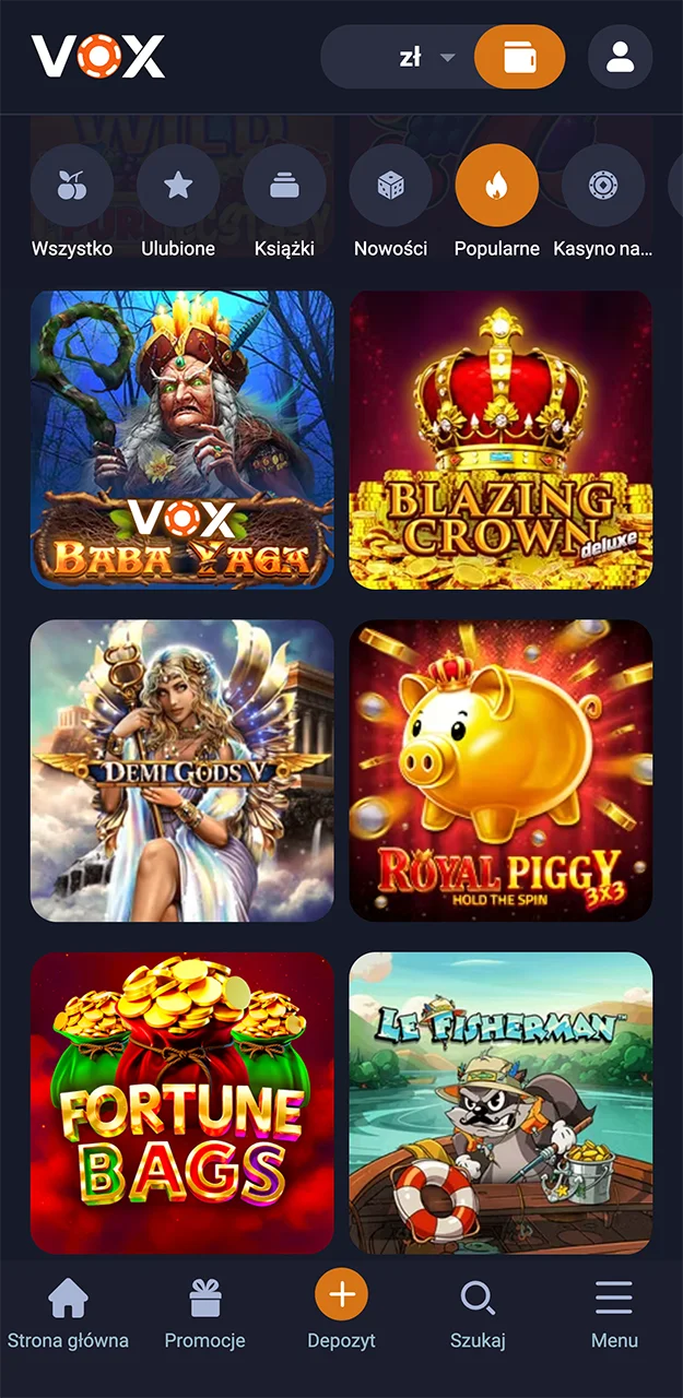 Uruchom grę i wygraj swoją główną wygraną w VOX Casino.