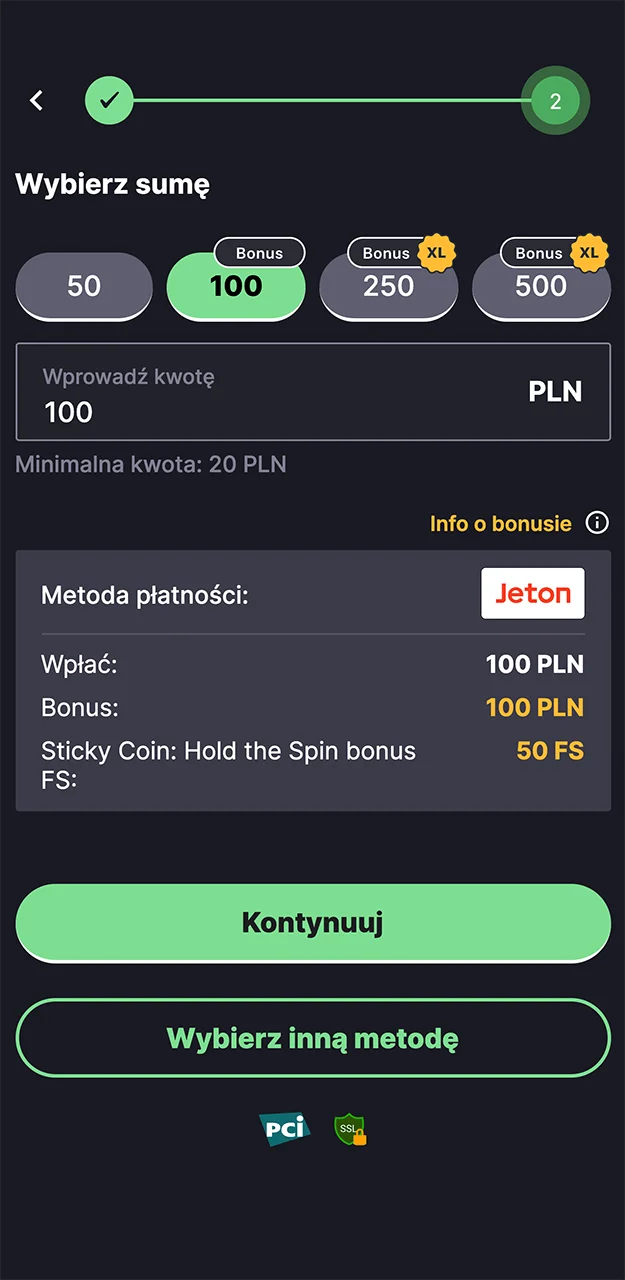 Wybierz dogodną metodę płatności Jeton do wpłaty na stronie VOX Casino.