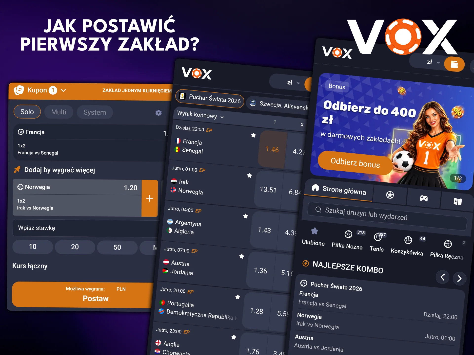 Dowiedz się, jak postawić pierwszy zakład w aplikacji VOX Casino.